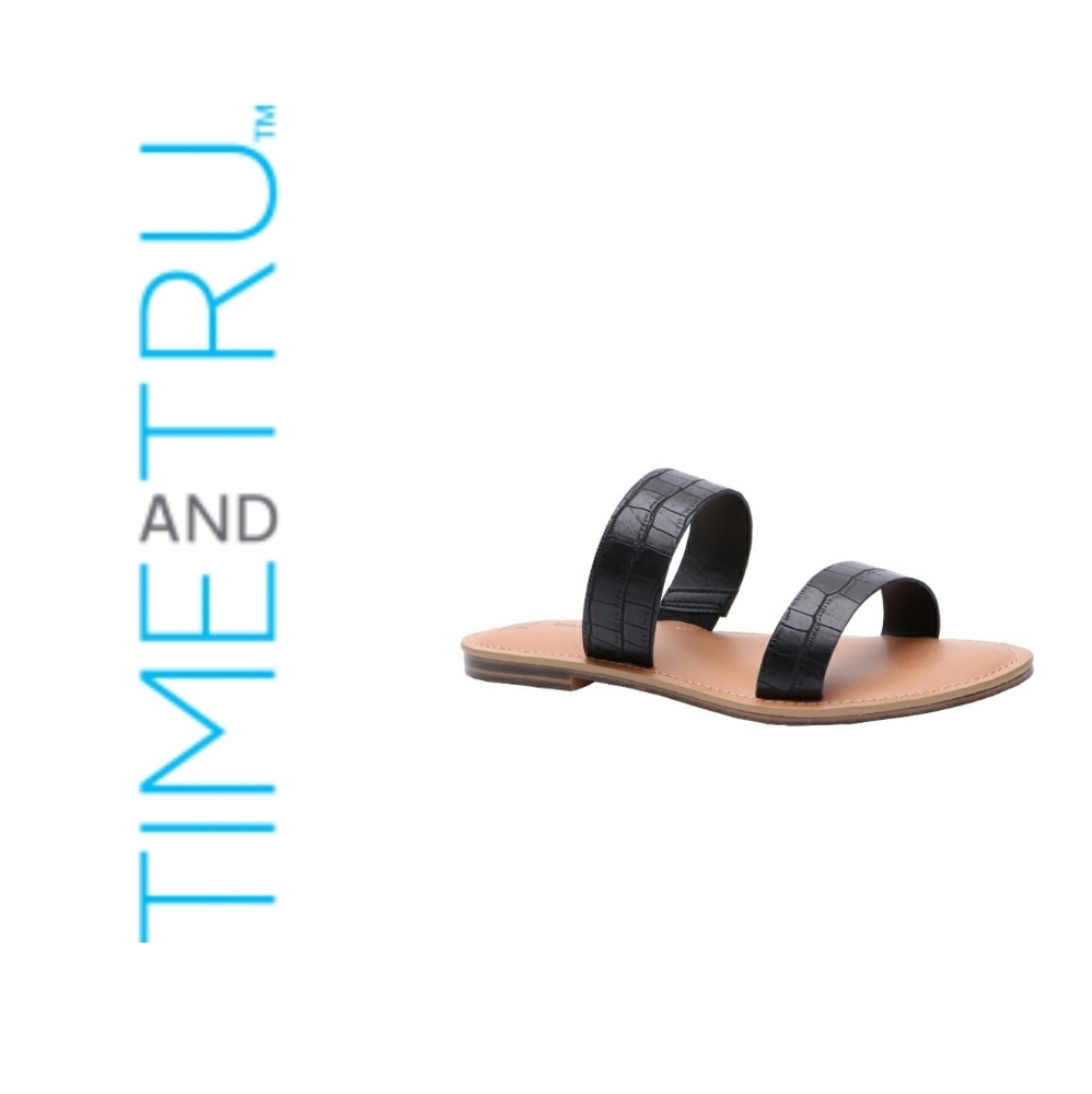 Time and Tru Black Sandals